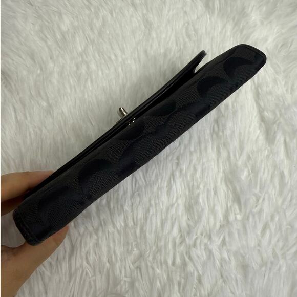 COACH Black Signature Canvas Wallet - Picture 6 of 11